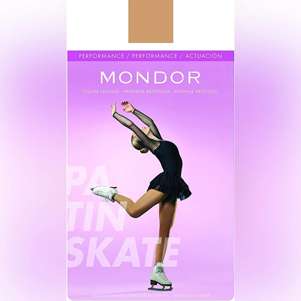 Mondor Skating Tights Child 8-10 #3310 Suntan Dance Footed Tight Recital Concert